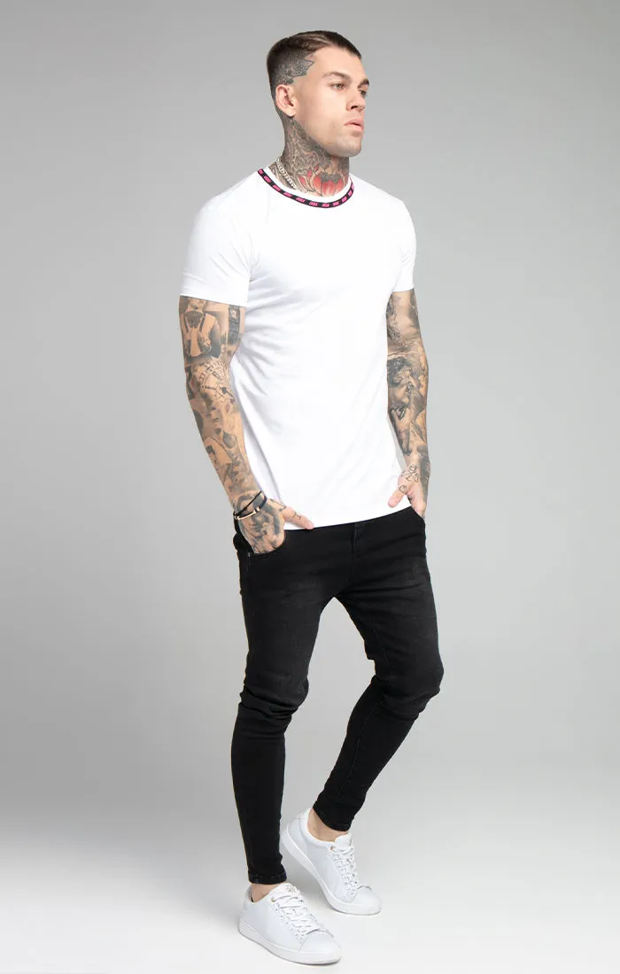 White Logo Muscle Fit T-Shirt sold by Siksilk product image thumbnail 3