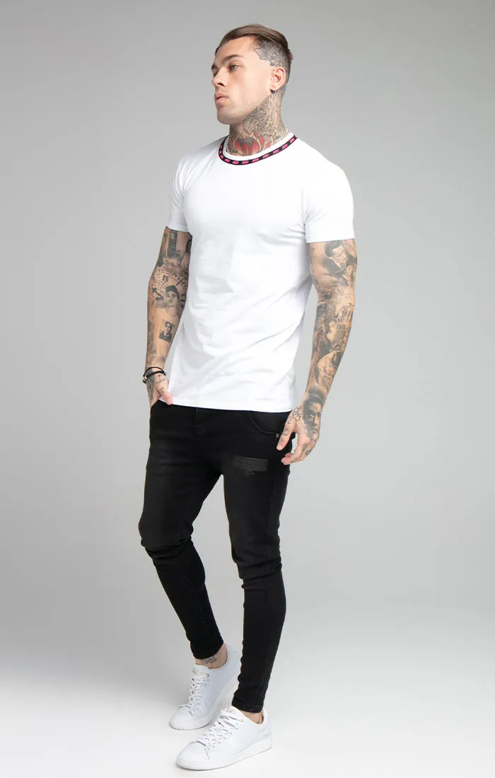 White Logo Muscle Fit T-Shirt sold by Siksilk product image thumbnail 4