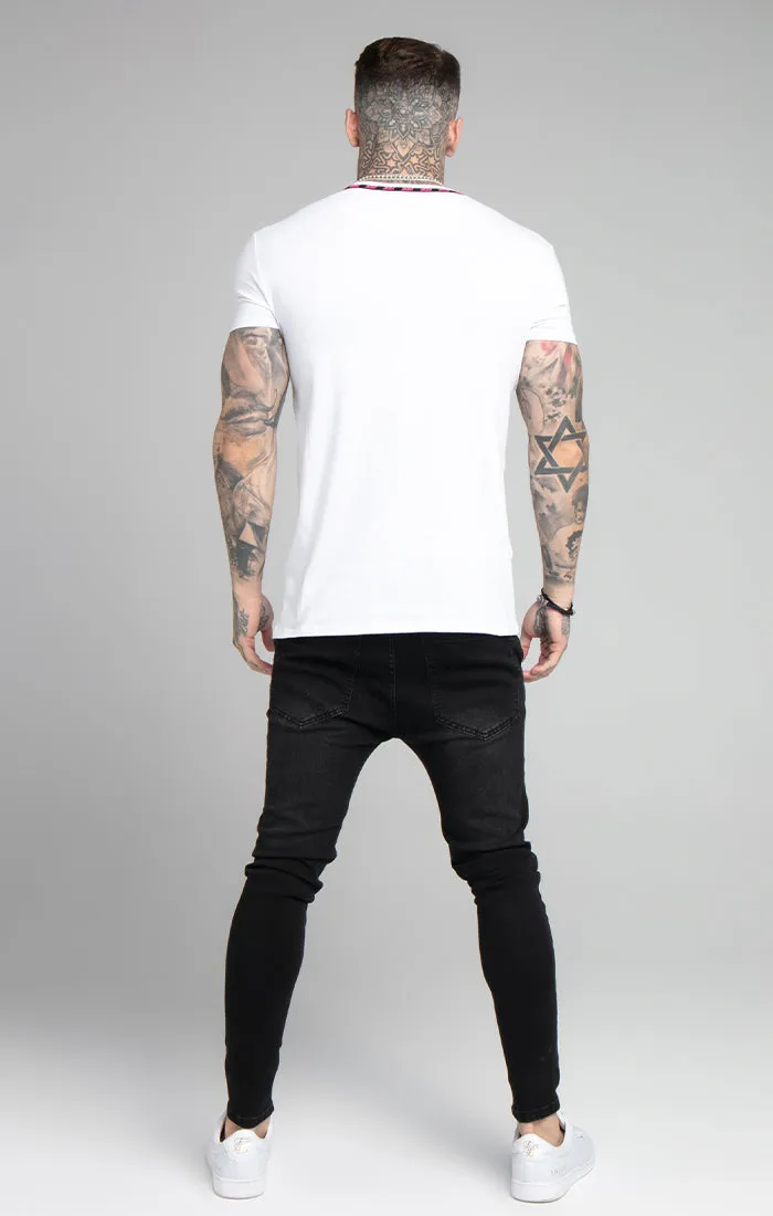 White Logo Muscle Fit T-Shirt sold by Siksilk product image thumbnail 5