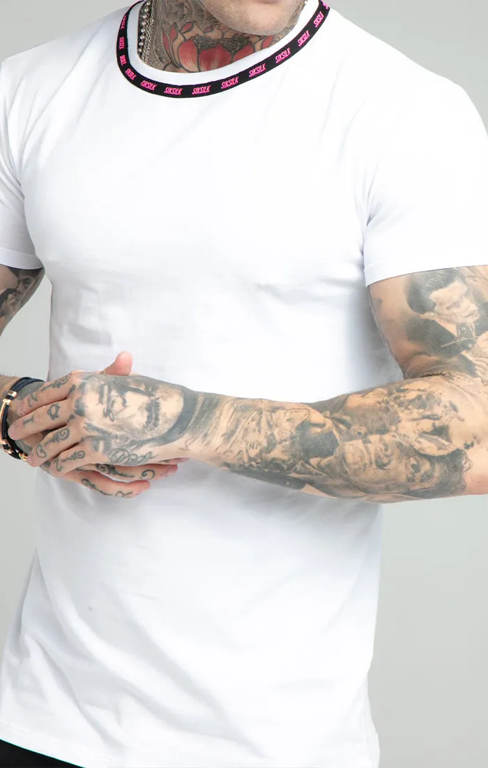 White Logo Muscle Fit T-Shirt sold by Siksilk product image thumbnail 2