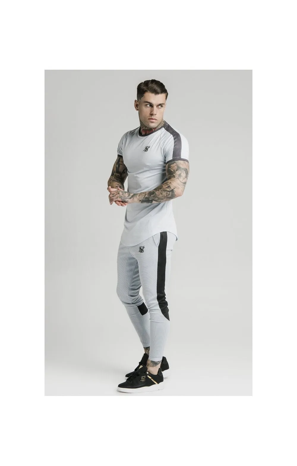 SikSilk S/S Panel Eyelet Tech Tee – Ice Grey sold by Siksilk product image thumbnail 4