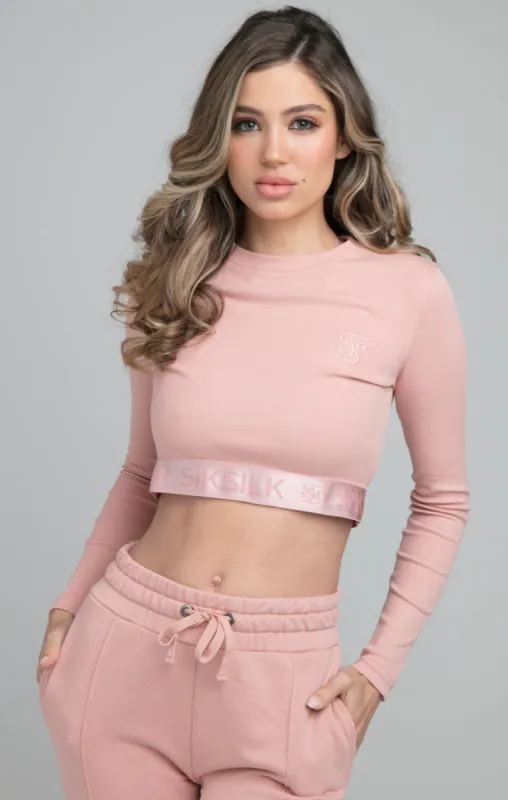 SikSilk Rib Tape Crop Tee - Pink sold by Siksilk