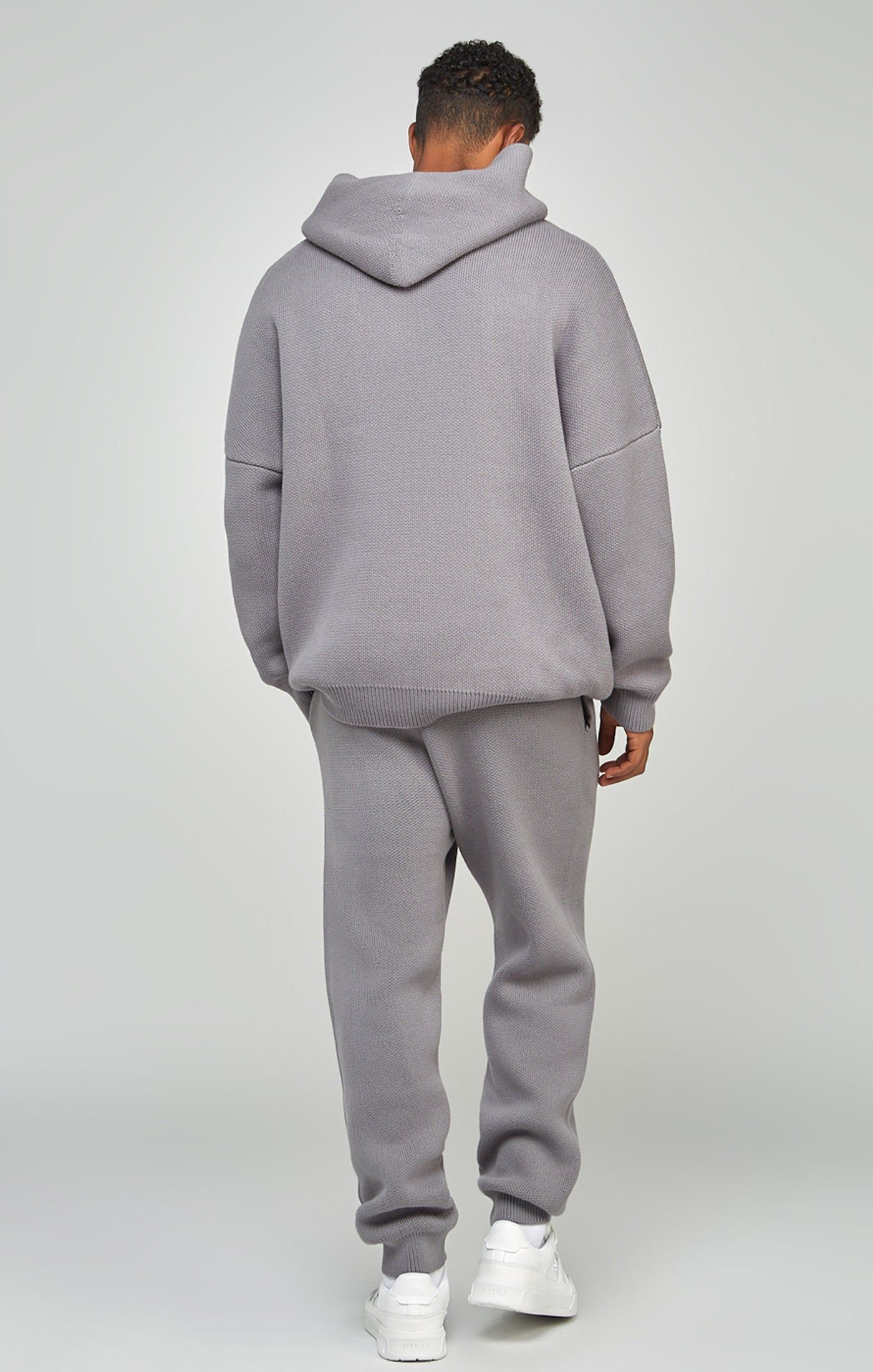 Grey Knitted Oversized Overhead Hoodie sold by Siksilk product image thumbnail 5