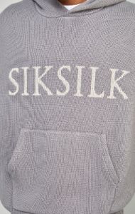 Grey Knitted Oversized Overhead Hoodie sold by Siksilk