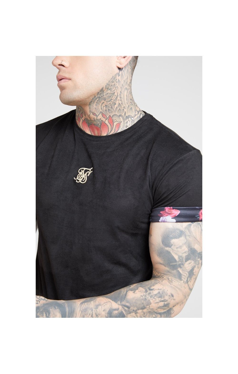 SikSilk S/S Roll Sleeve Tee – Black & Oil Paint sold by Siksilk product image thumbnail 2