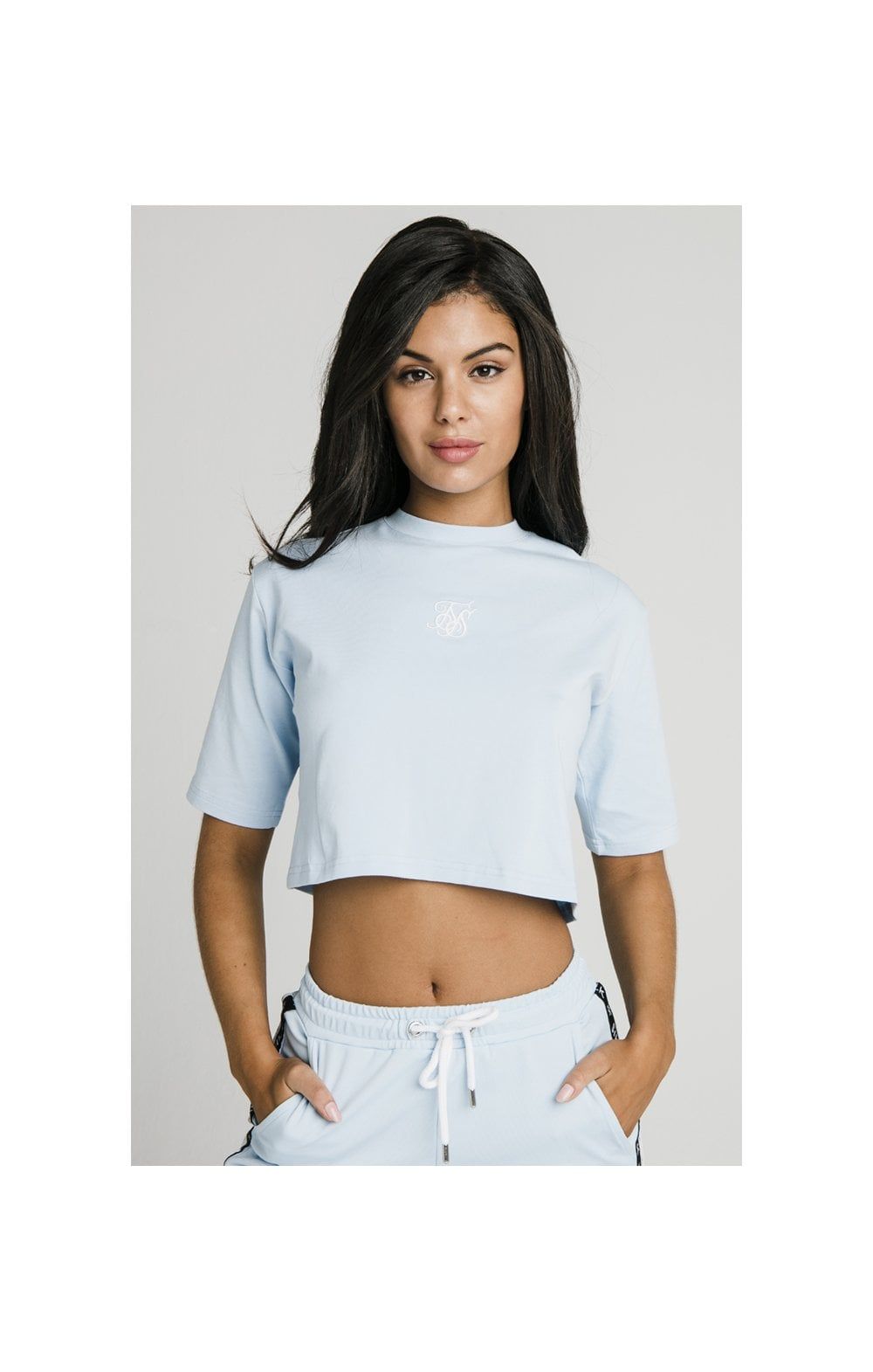 SikSilk Oversize Crop Tee - Light Blue sold by Siksilk