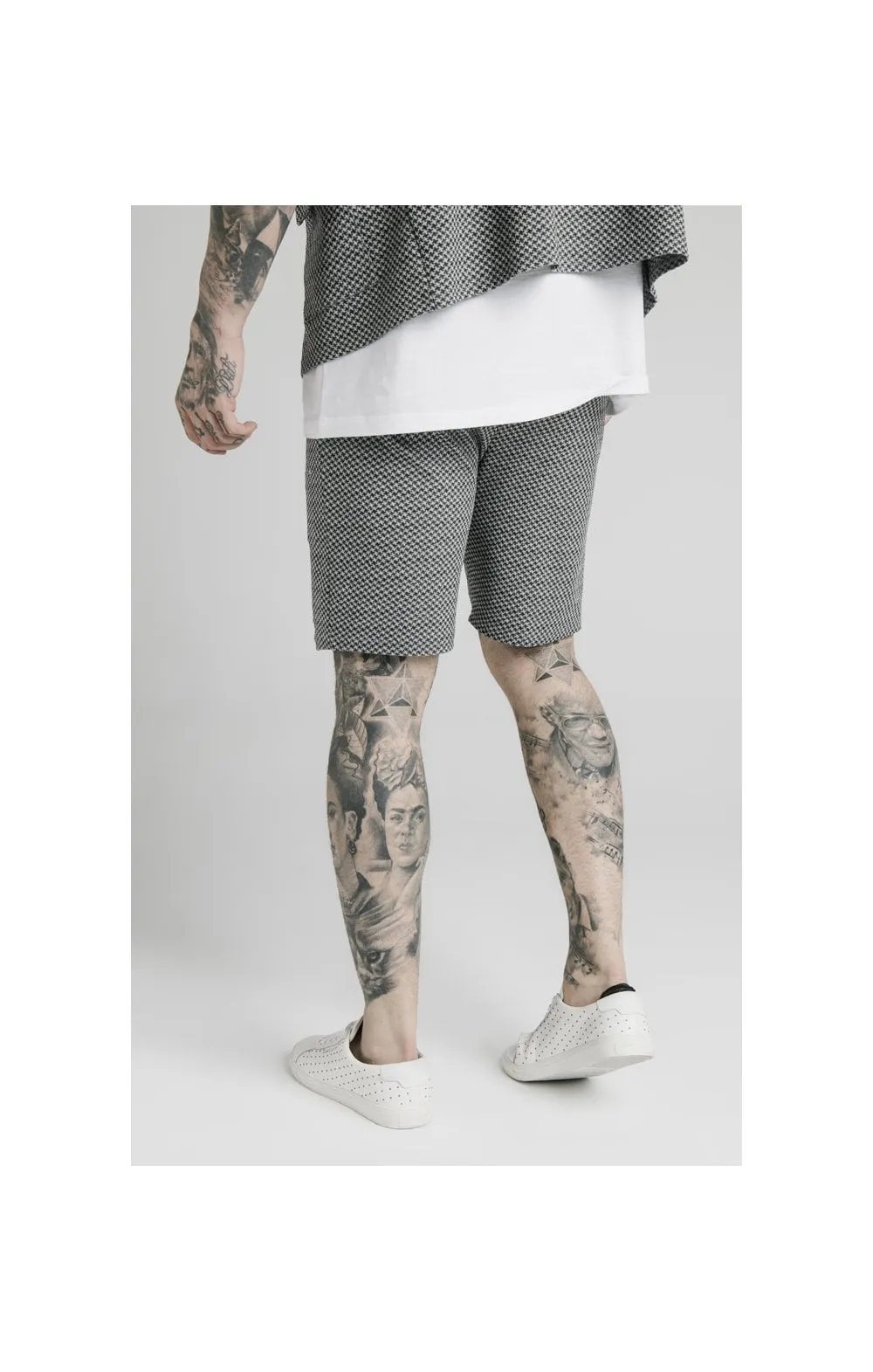 SikSilk Pleated Smart Shorts – Black & White Dogtooth sold by Siksilk product image thumbnail 3
