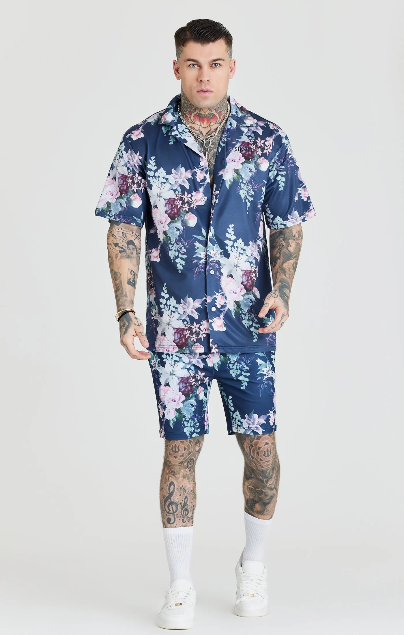 Navy Botanical Unisex Shirt sold by Siksilk product image thumbnail 3