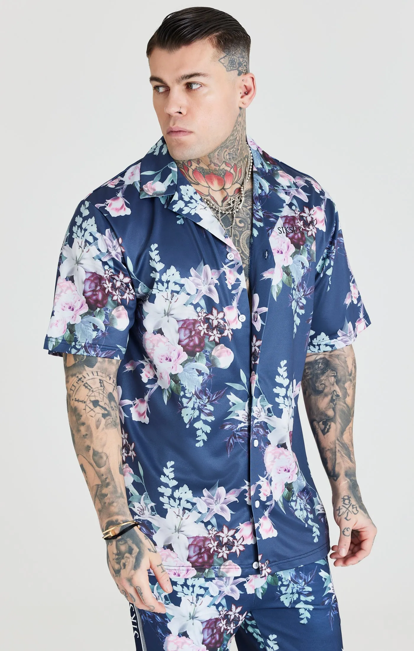 Navy Botanical Unisex Shirt sold by Siksilk product image thumbnail 4