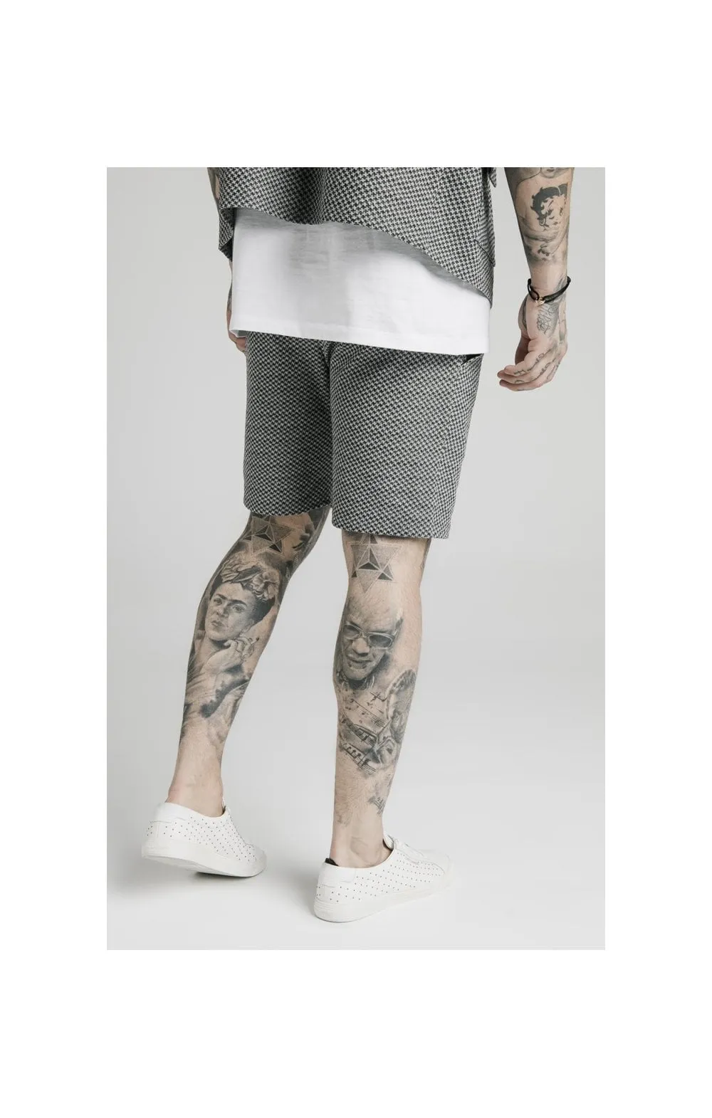 SikSilk Pleated Smart Shorts – Black & White Dogtooth sold by Siksilk product image thumbnail 2