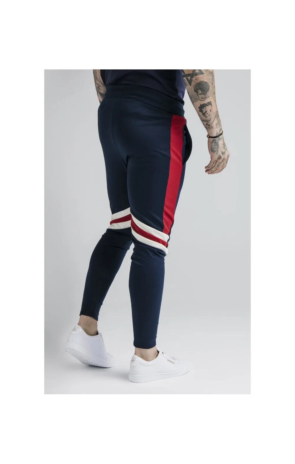 SikSilk Retro Panel Track Pants - Navy,Red & Off White sold by Siksilk product image thumbnail 5