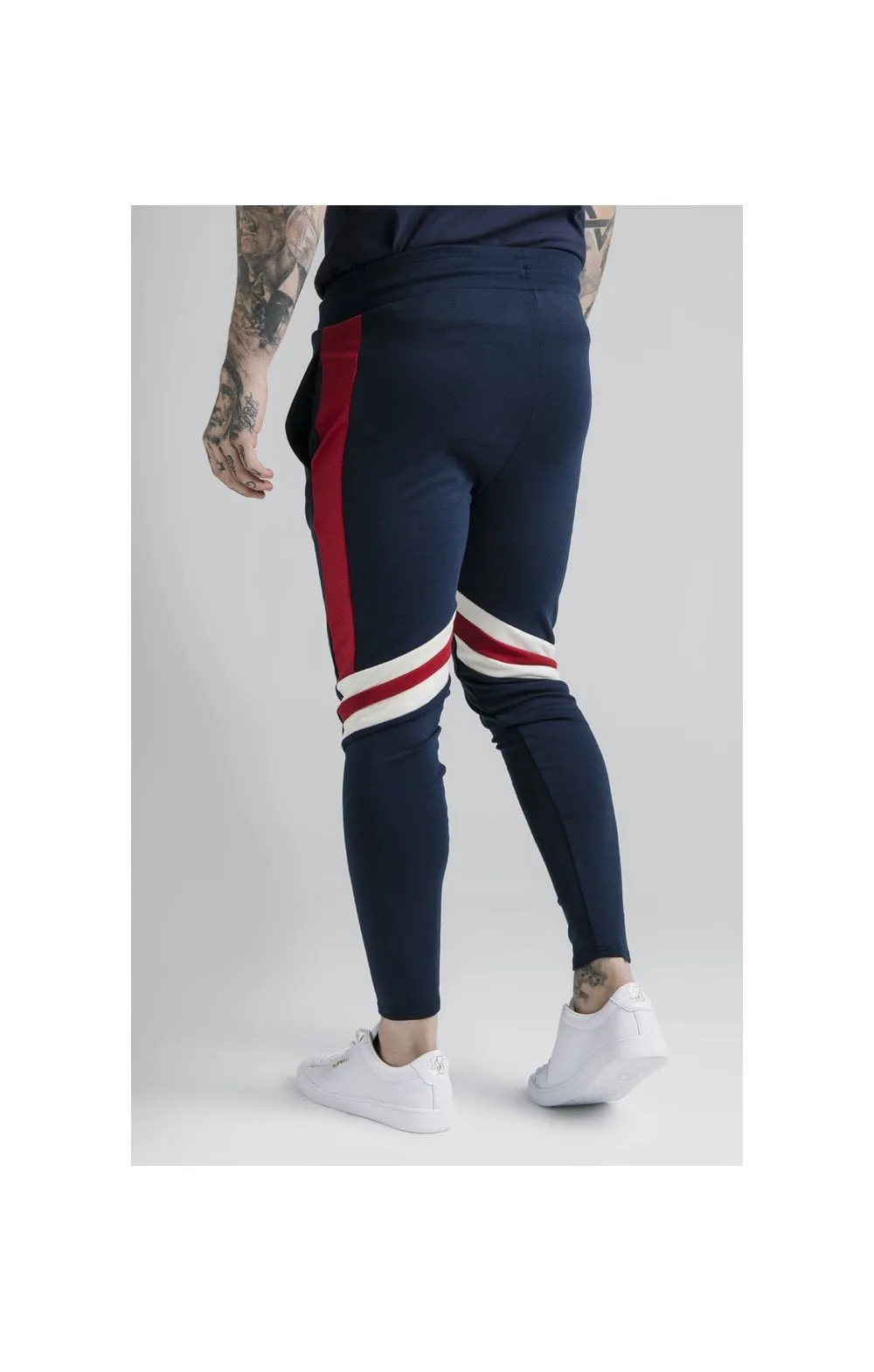 SikSilk Retro Panel Track Pants - Navy,Red & Off White sold by Siksilk product image thumbnail 2
