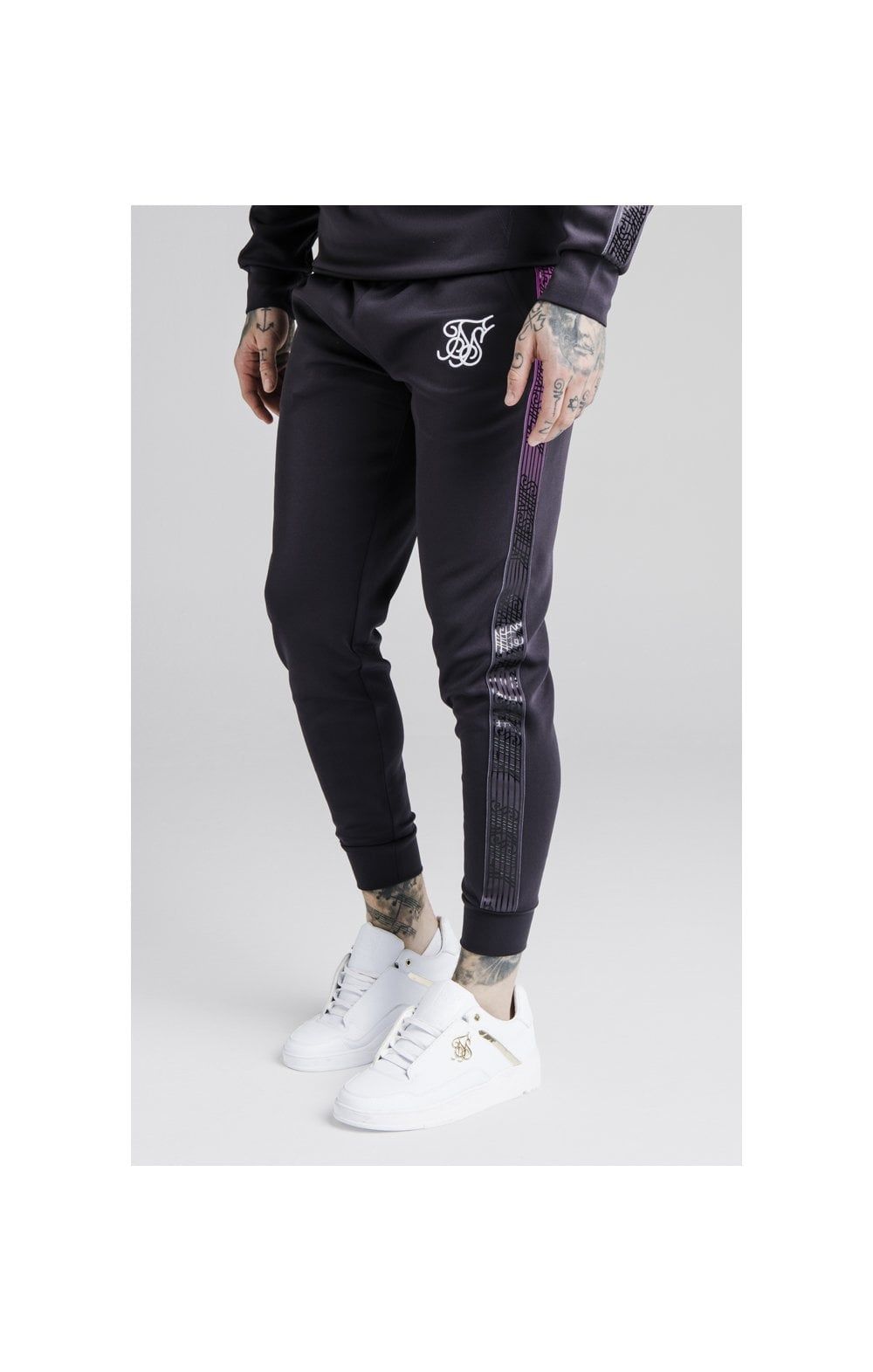 SikSilk Cuffed Cropped Fade Panel Runner Pants – Nine Iron sold by Siksilk