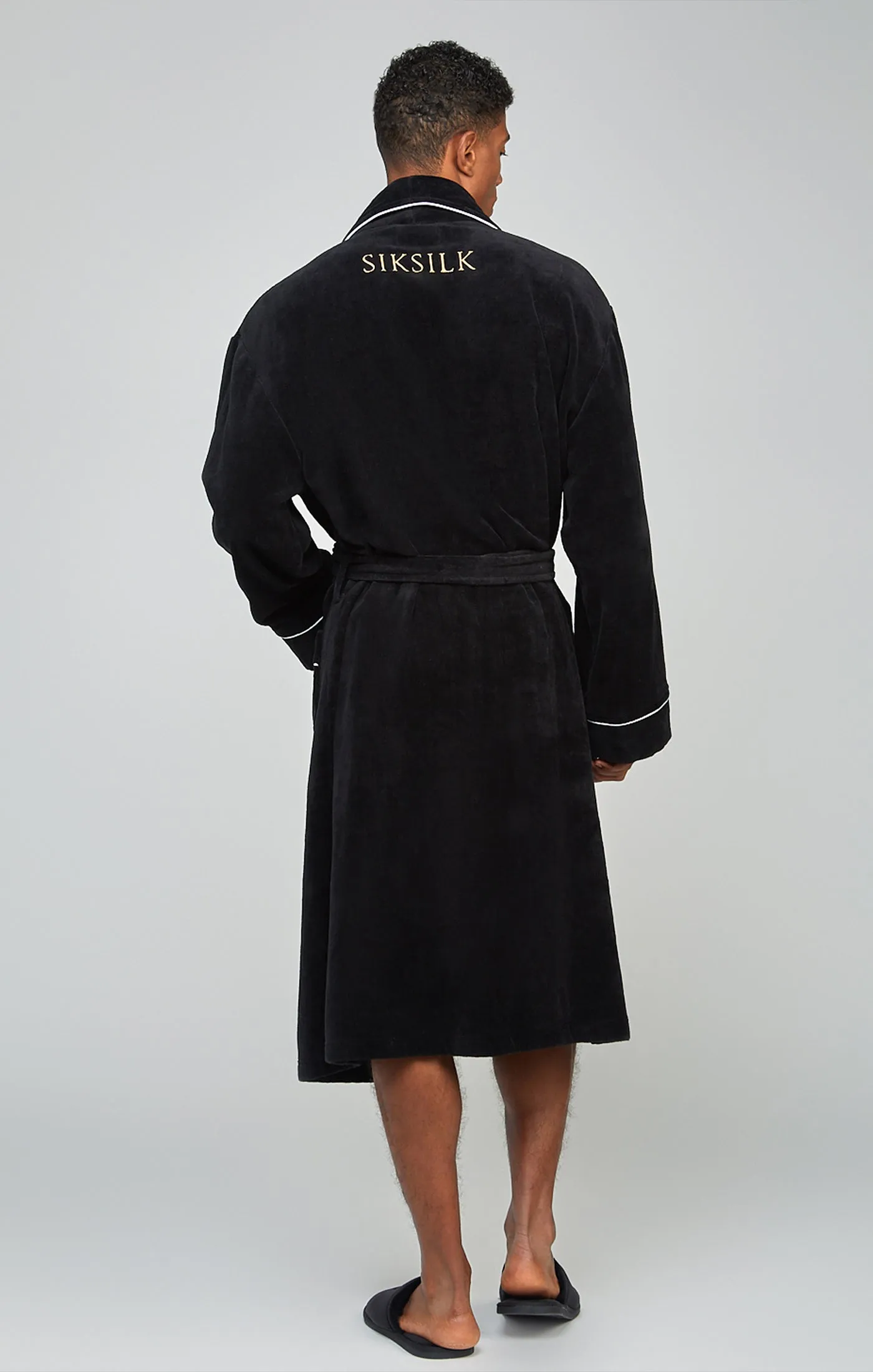 Black Embroidered Dressing Gown sold by Siksilk product image thumbnail 5