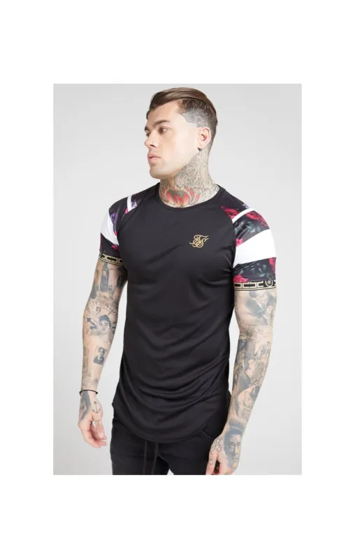 SikSilk S/S Raglan Sprint Tape Tee - Black & Oil Paint sold by Siksilk