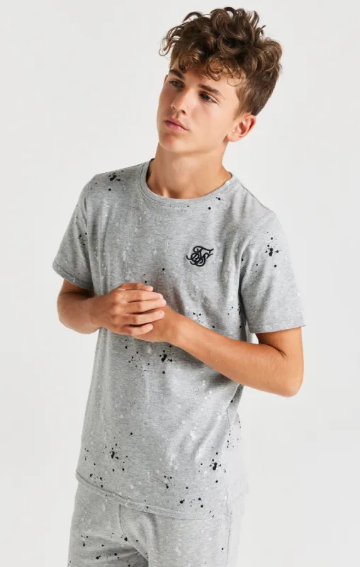 SikSilk Paint Splatter Tee - Grey Marl sold by Siksilk