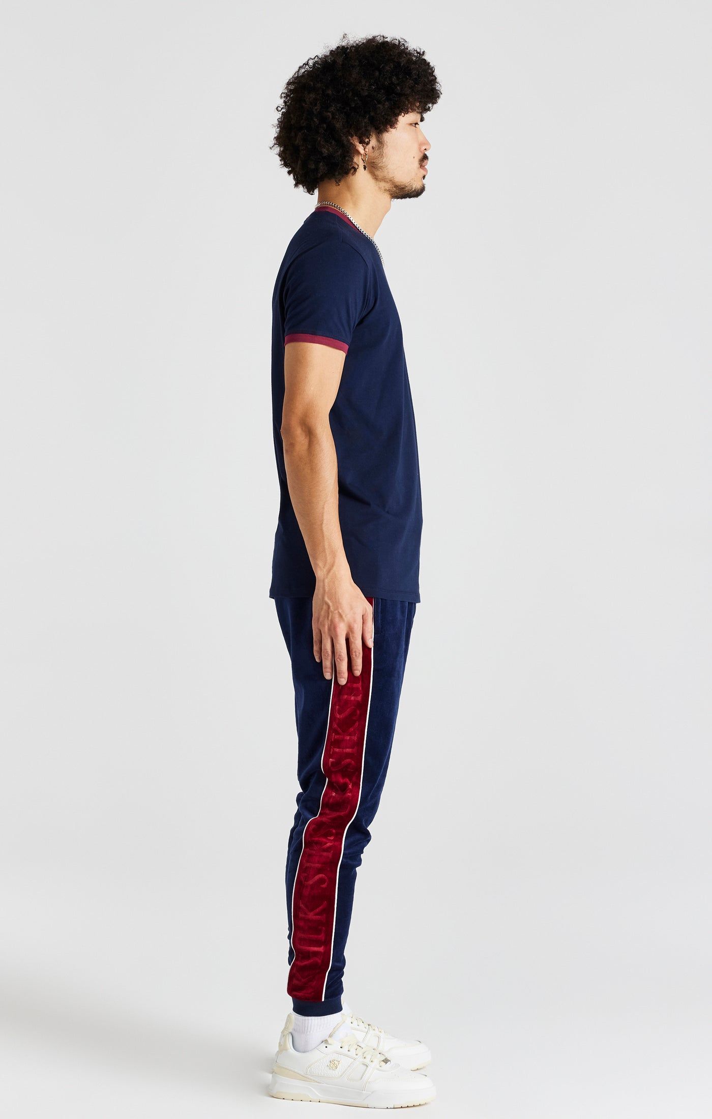 Navy Short Sleeve Ringer T-Shirt sold by Siksilk product image thumbnail 5