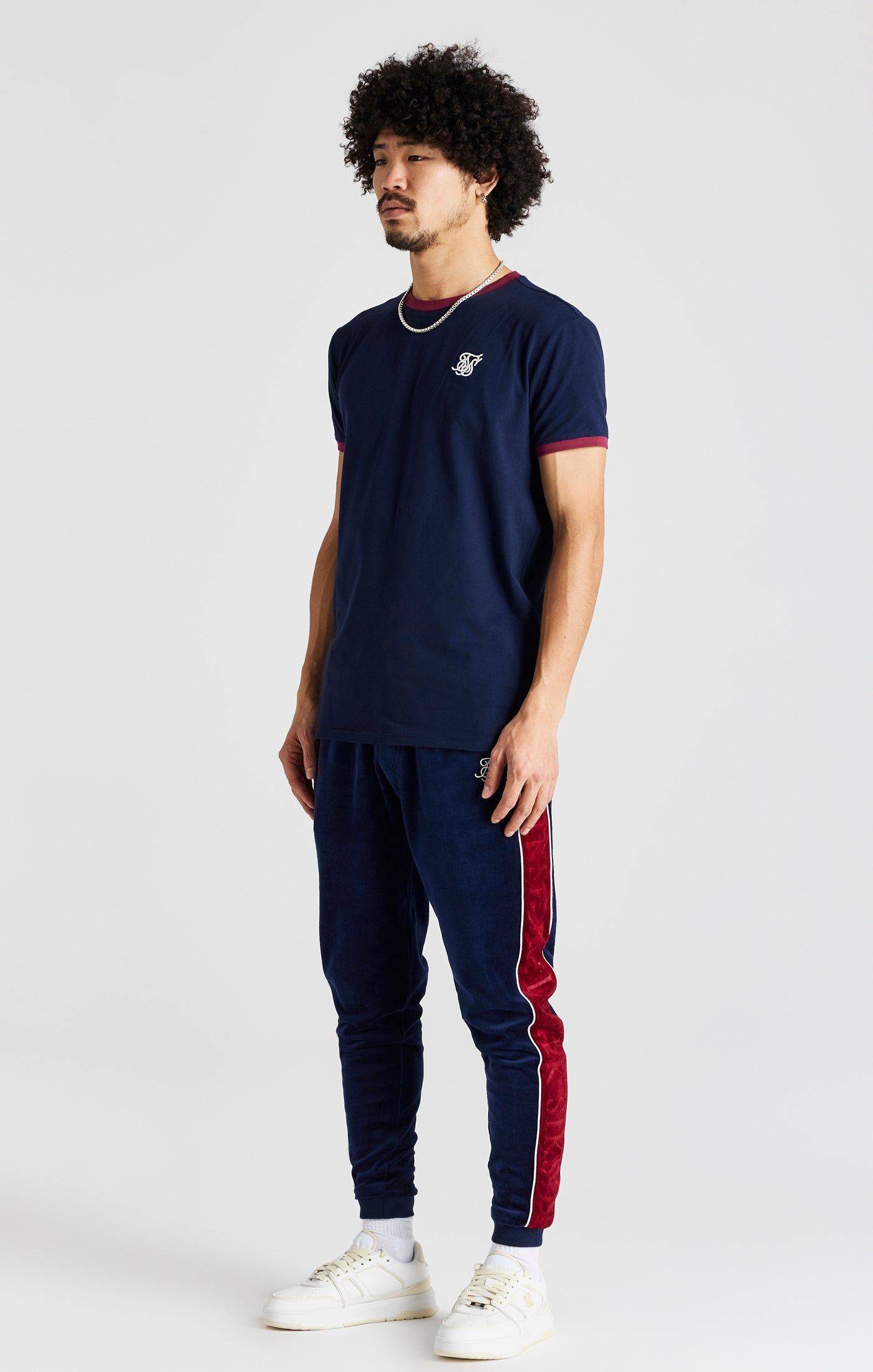 Navy Short Sleeve Ringer T-Shirt sold by Siksilk product image thumbnail 4