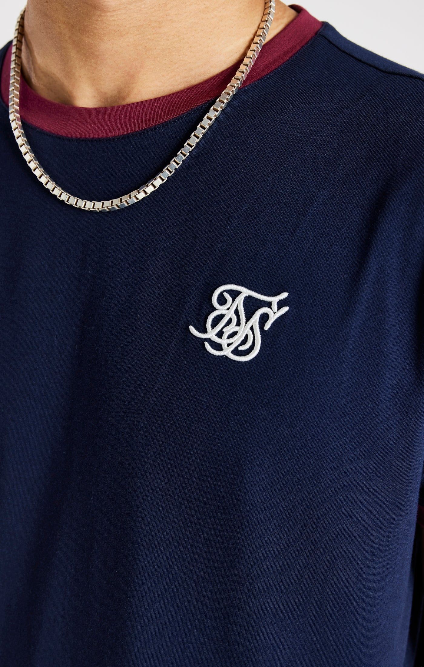 Navy Short Sleeve Ringer T-Shirt sold by Siksilk product image thumbnail 2