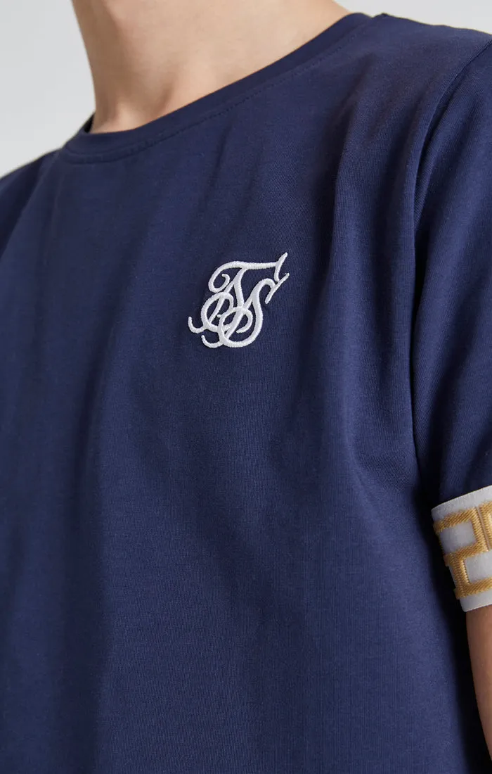 Boys Navy Taped T-Shirt sold by Siksilk product image thumbnail 3