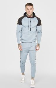Grey Sports Panelled Overhead Hoodie sold by Siksilk