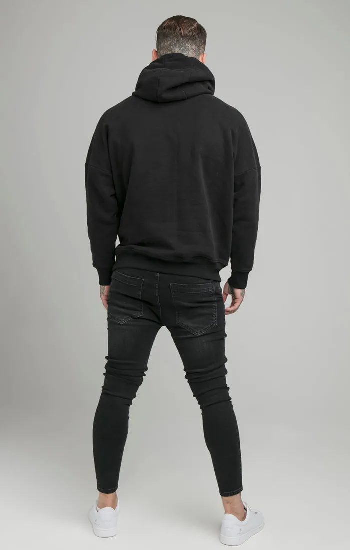 Black Drop Shoulder Relaxed Fit Hoodie sold by Siksilk product image thumbnail 4