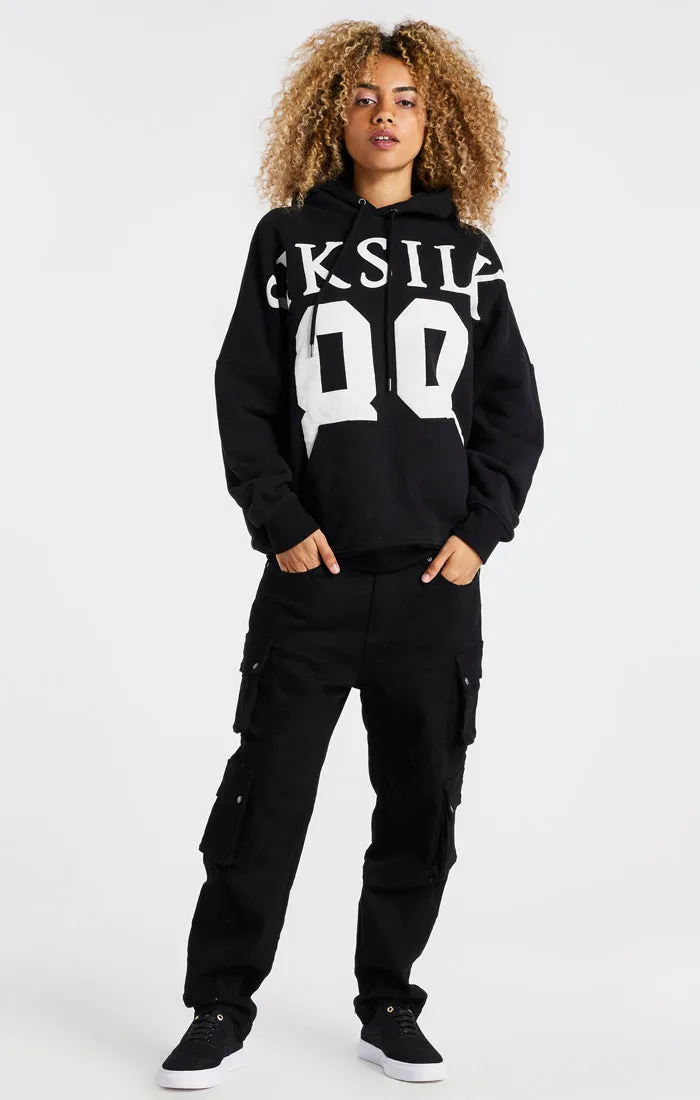 Black Drop Shoulder Relaxed Fit Hoodie sold by Siksilk product image thumbnail 5