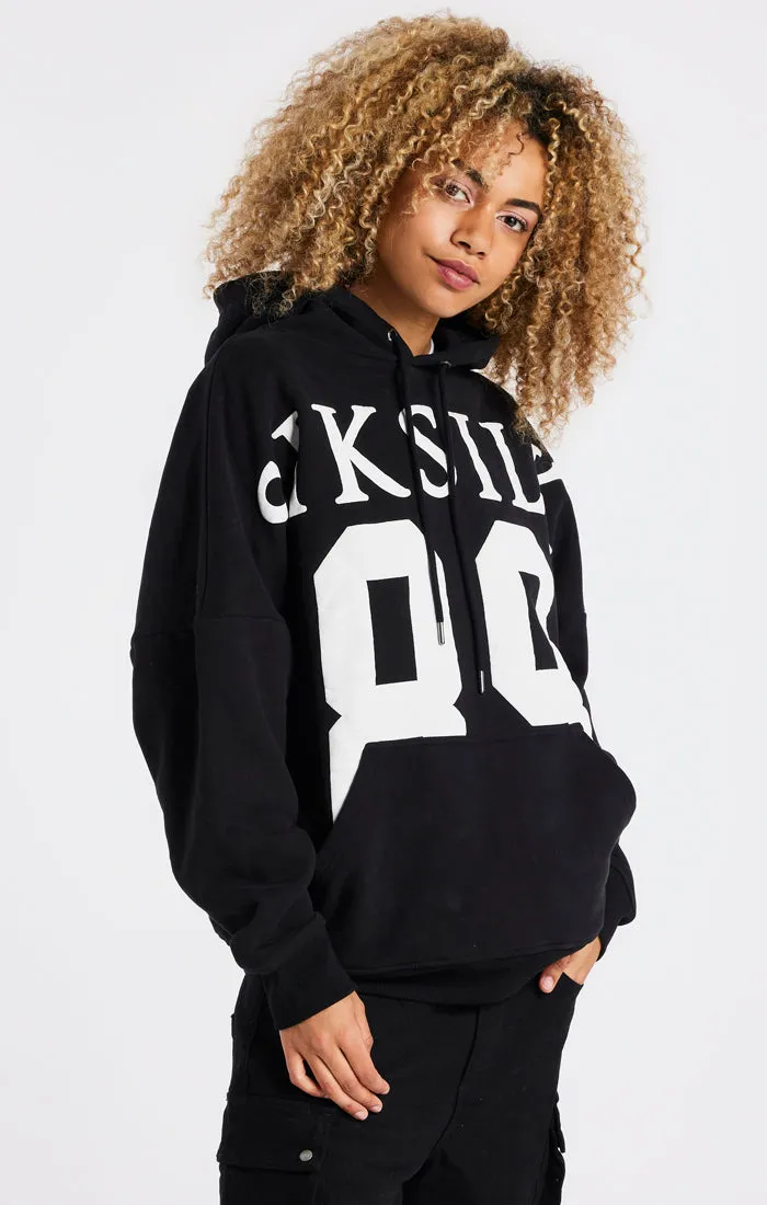 Black Drop Shoulder Relaxed Fit Hoodie sold by Siksilk product image thumbnail 2