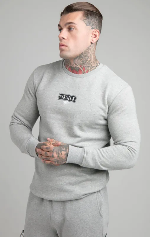 Grey Marl Embossed Print Sweatshirt sold by Siksilk