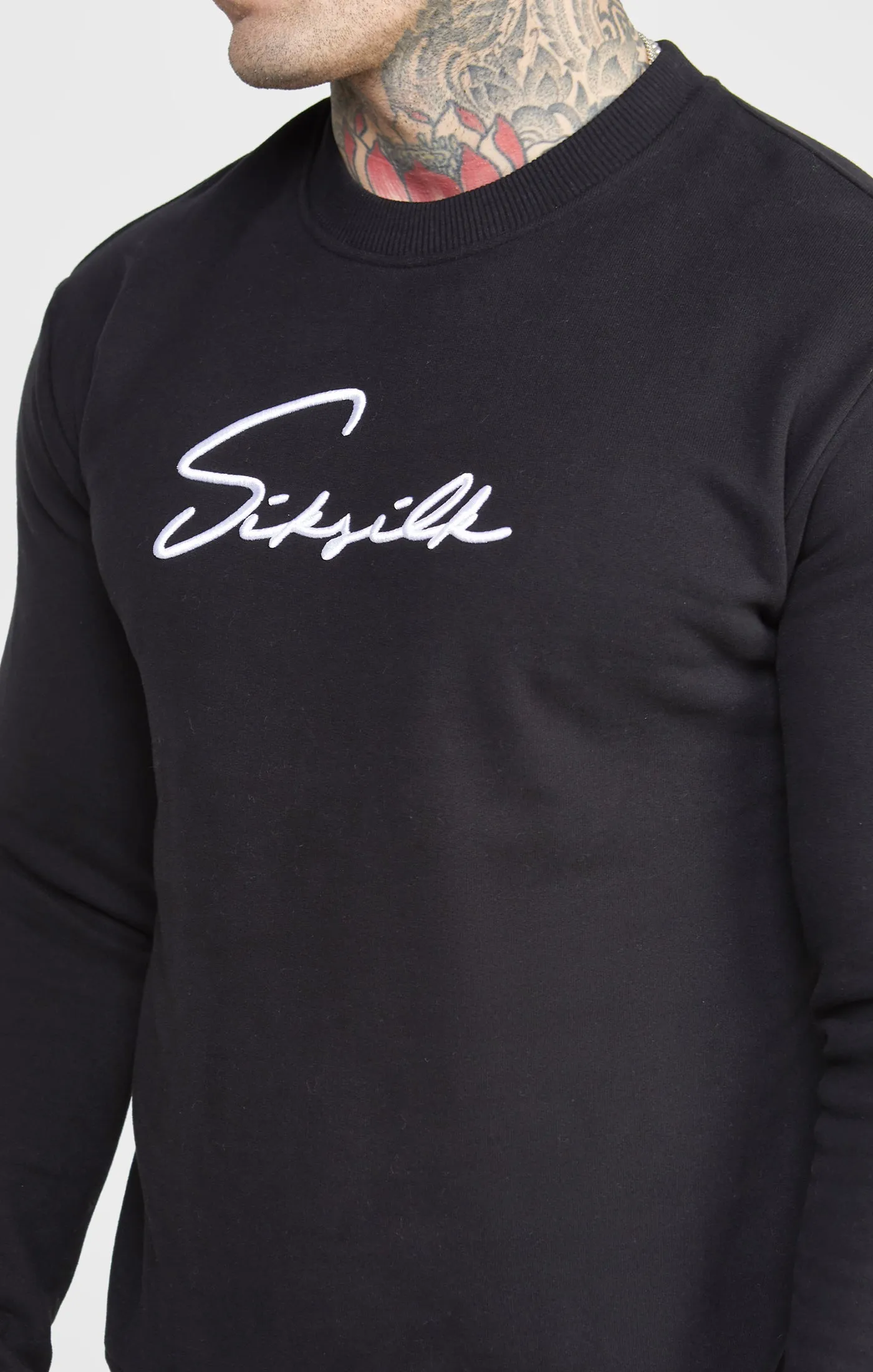 Black Script Embroidery Sweatshirt sold by Siksilk product image thumbnail 2