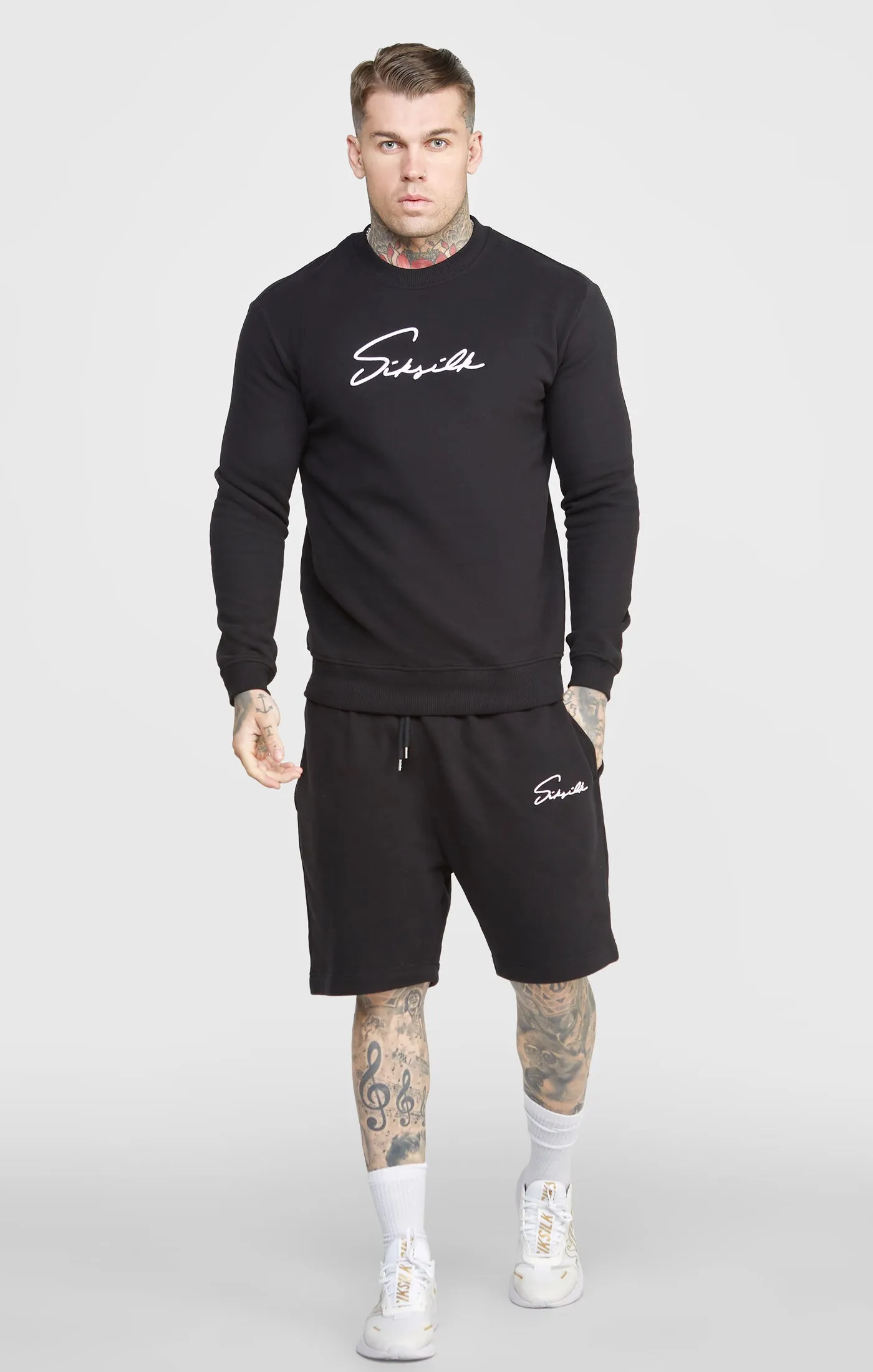 Black Script Embroidery Sweatshirt sold by Siksilk product image thumbnail 3