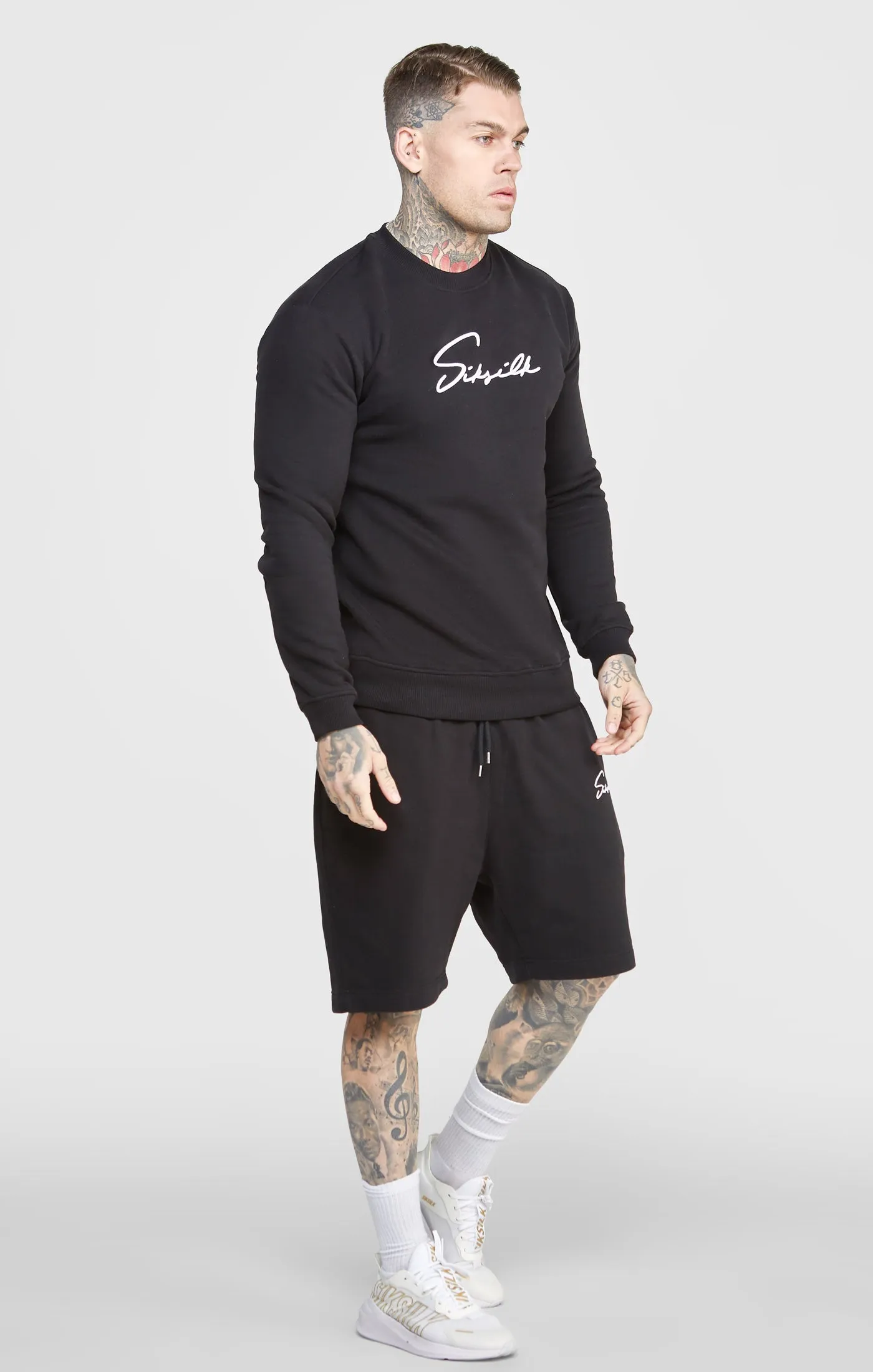 Black Script Embroidery Sweatshirt sold by Siksilk product image thumbnail 4