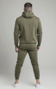 Khaki Zip Through Funnel Neck Hoodie sold by Siksilk