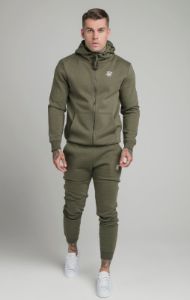 Khaki Zip Through Funnel Neck Hoodie sold by Siksilk