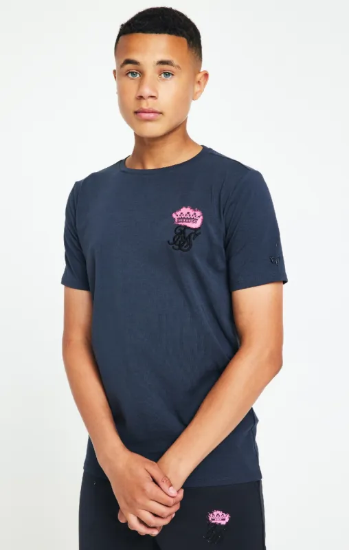 Boys Messi x SikSilk Grey Logo T-Shirt sold by Siksilk