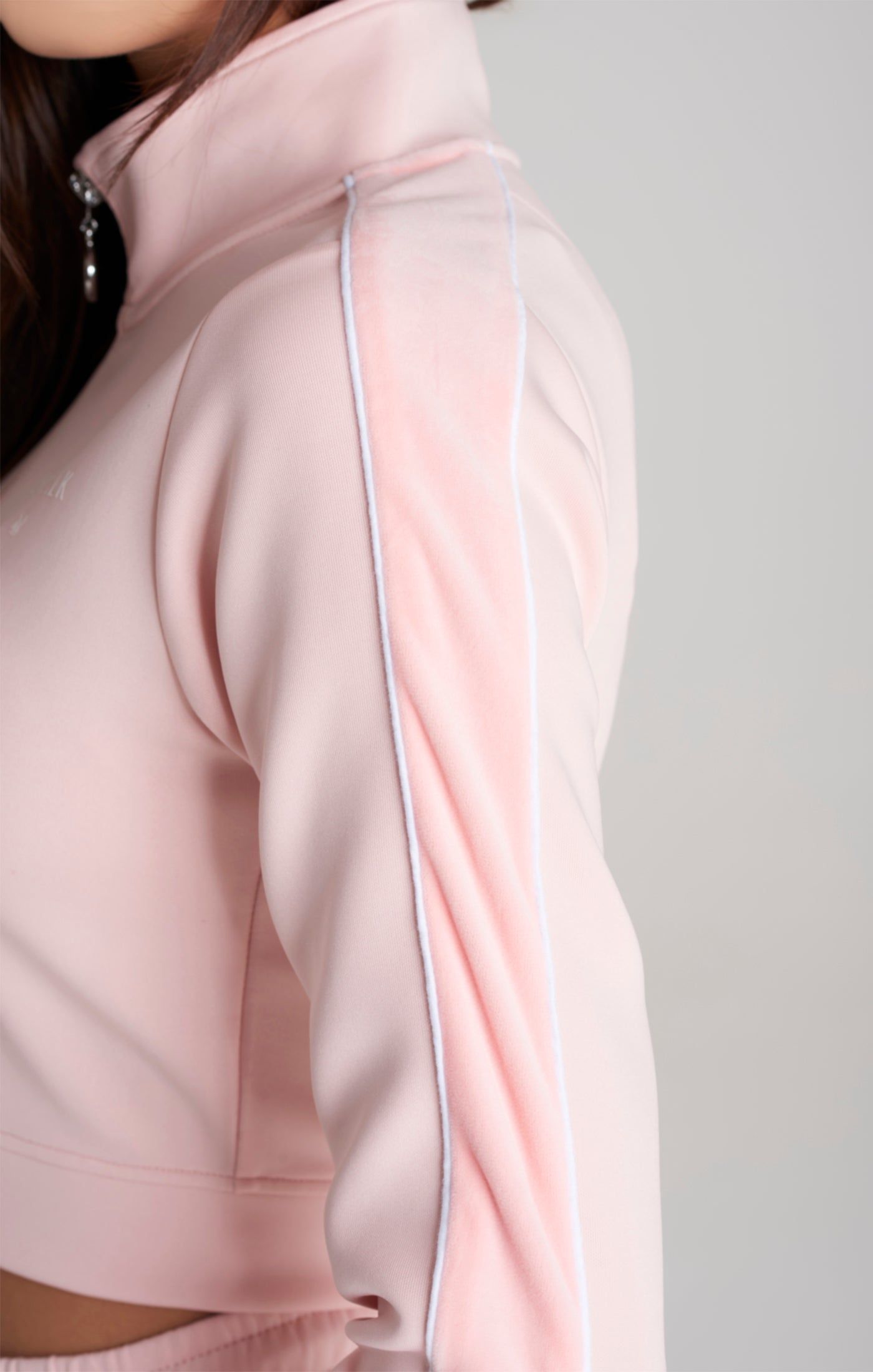 Girls Pink Velour Taped Track Jacket sold by Siksilk product image thumbnail 2