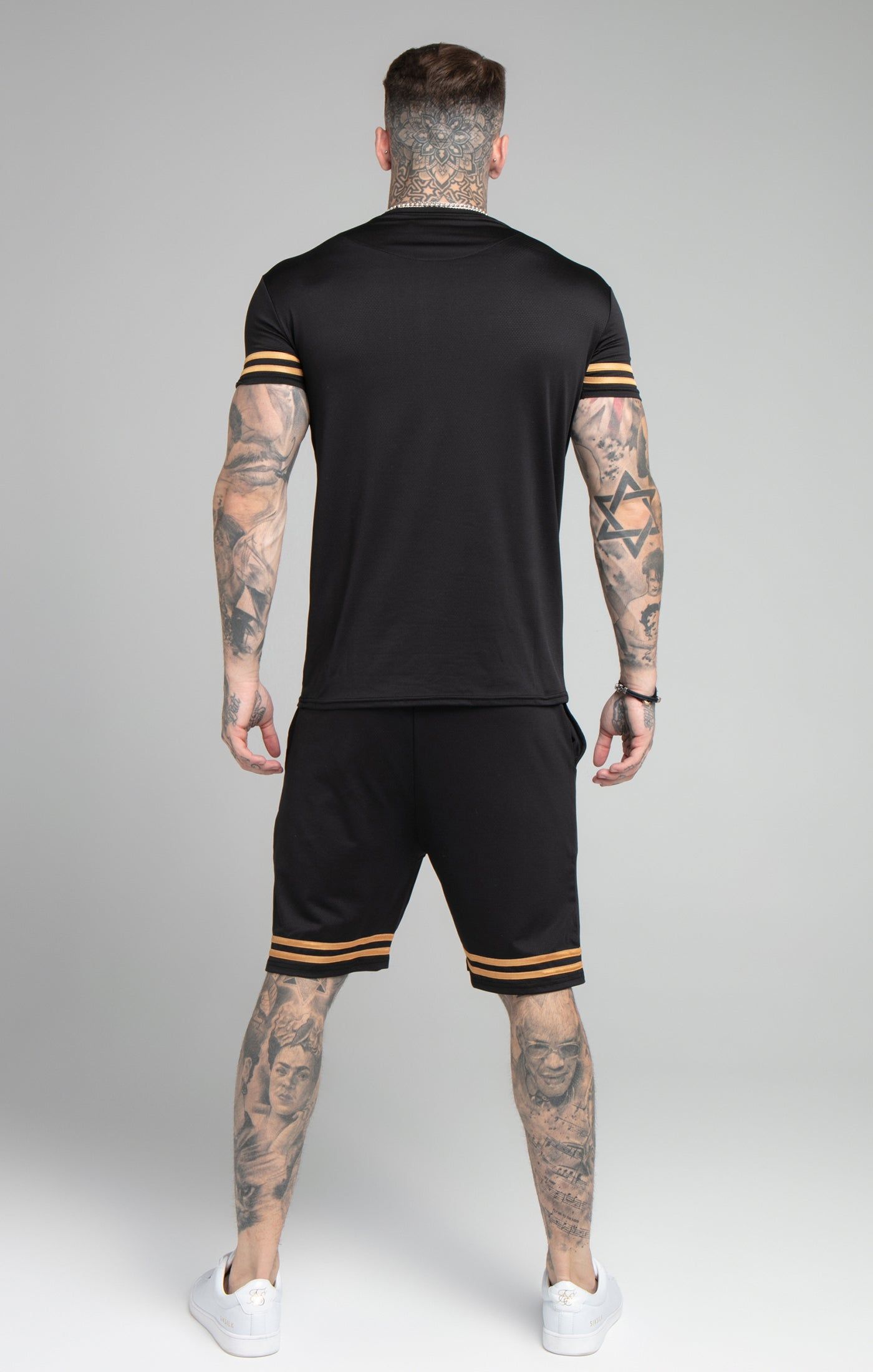 SikSilk S/S Mesh Bound Gym Tee - Black & Gold sold by Siksilk product image thumbnail 5