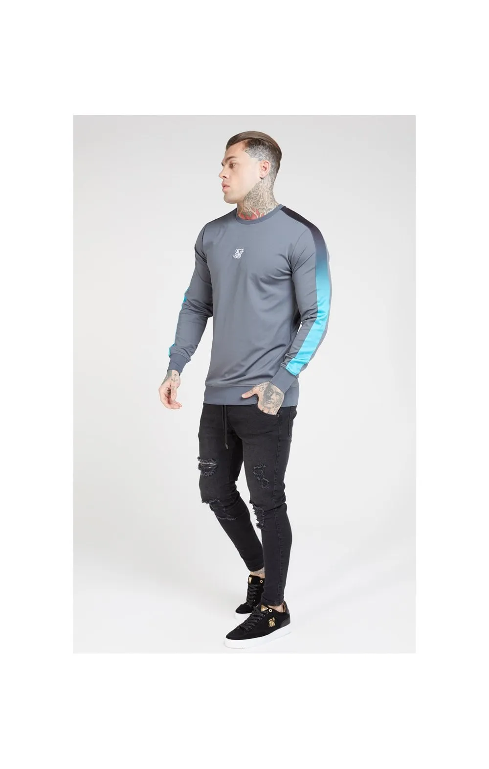 SikSilk Fade Panel Crew Sweat – Slate sold by Siksilk product image thumbnail 4