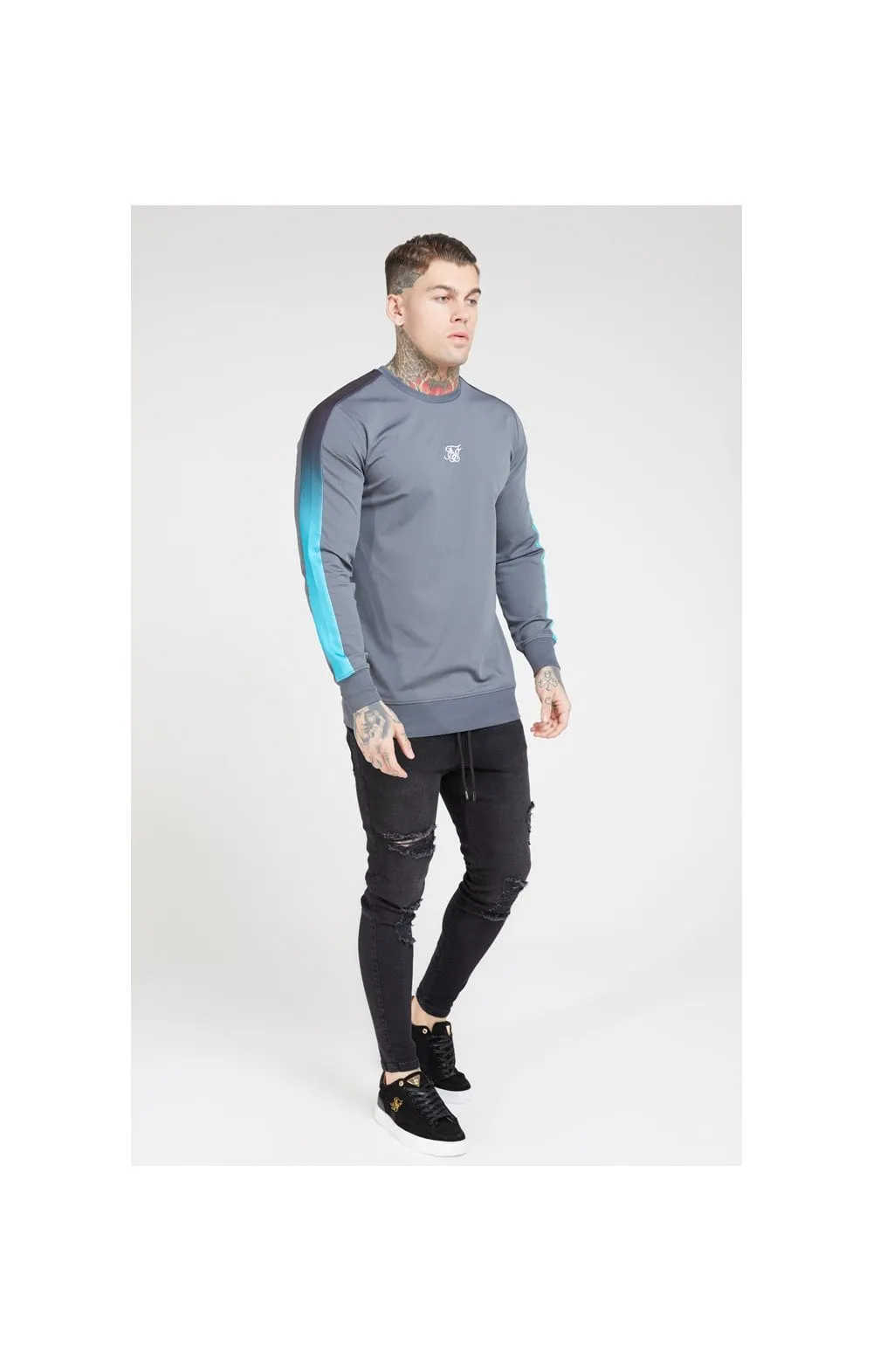 SikSilk Fade Panel Crew Sweat – Slate sold by Siksilk product image thumbnail 5