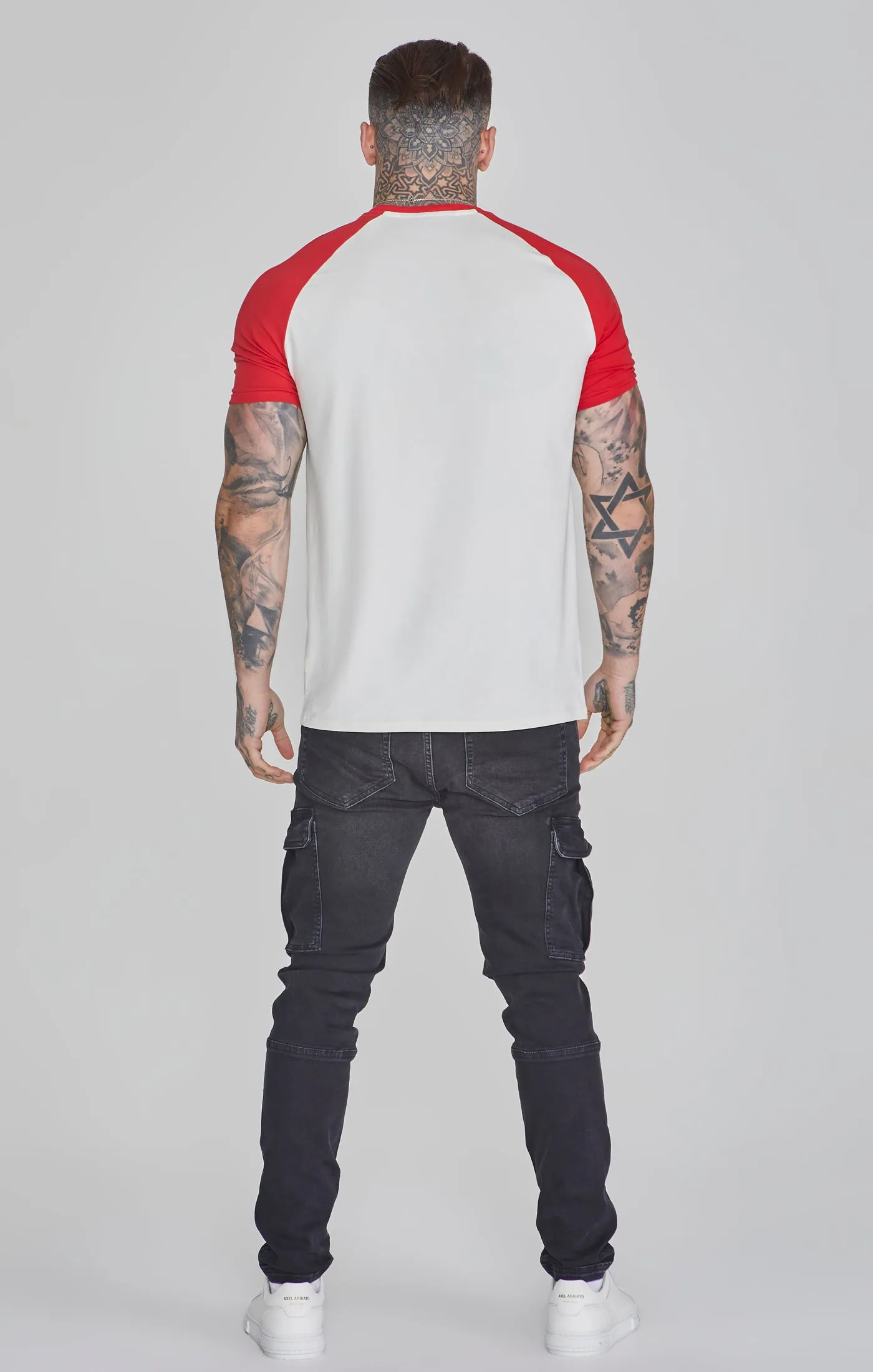 Ecru Red Raglan T-Shirt sold by Siksilk product image thumbnail 5