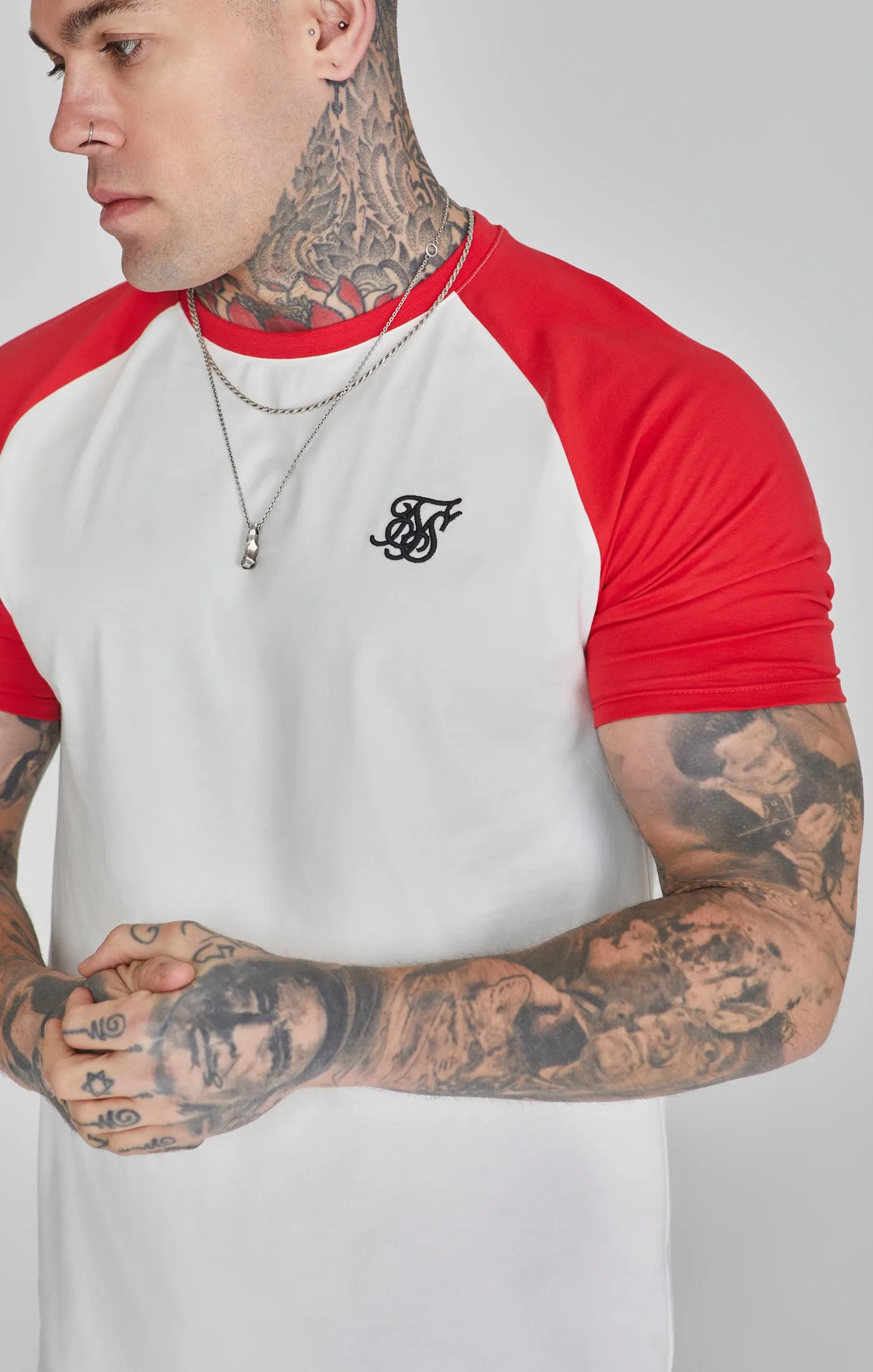 Ecru Red Raglan T-Shirt sold by Siksilk product image thumbnail 4