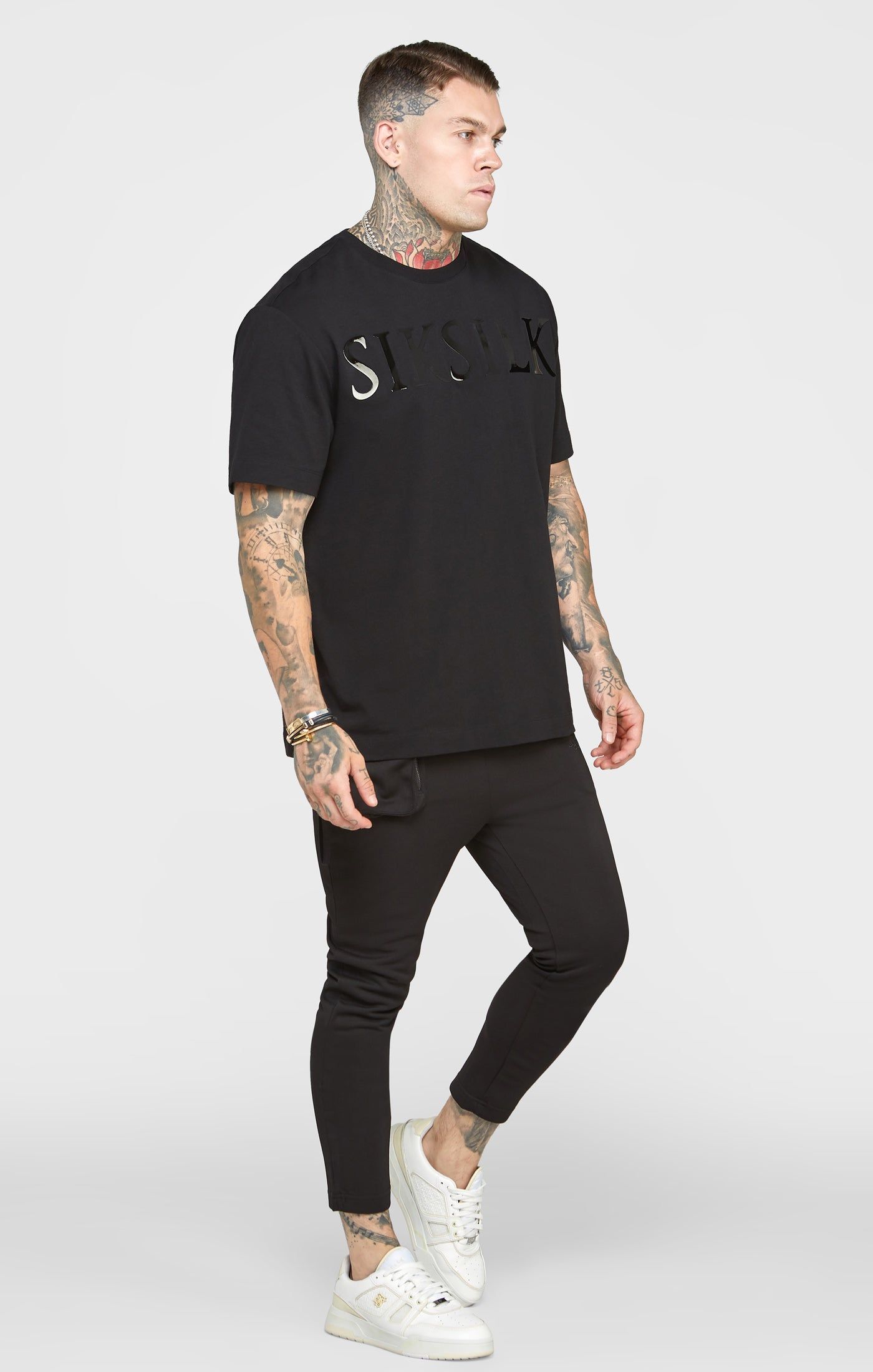 Black Cuffed Track Pant sold by Siksilk product image thumbnail 6