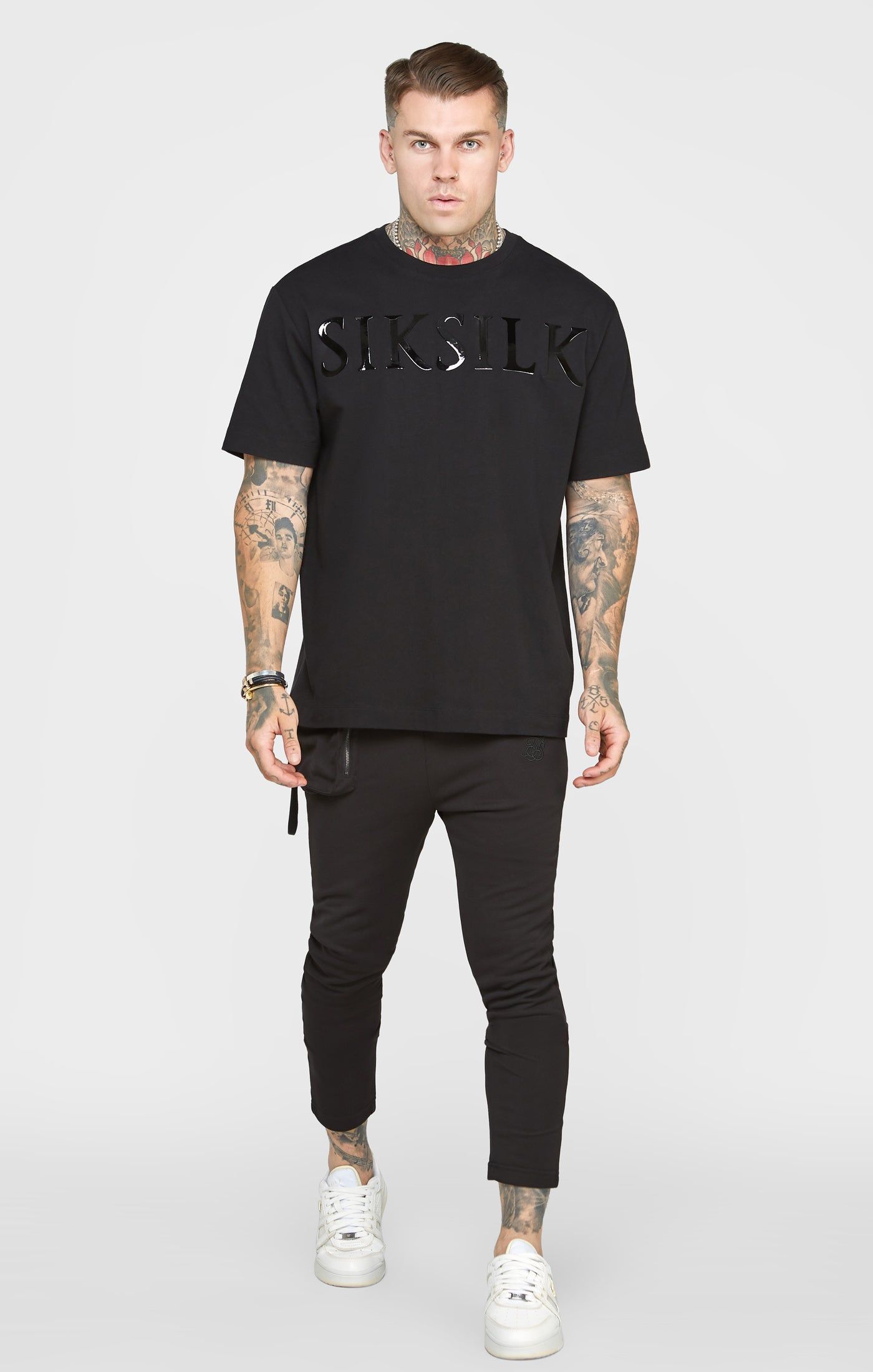 Black Cuffed Track Pant sold by Siksilk product image thumbnail 3