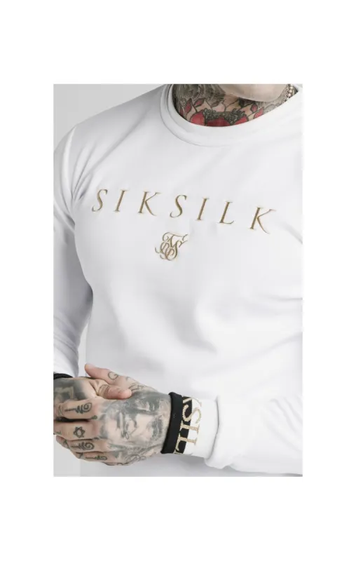 SikSilk Deluxe Crew Sweat - White sold by Siksilk