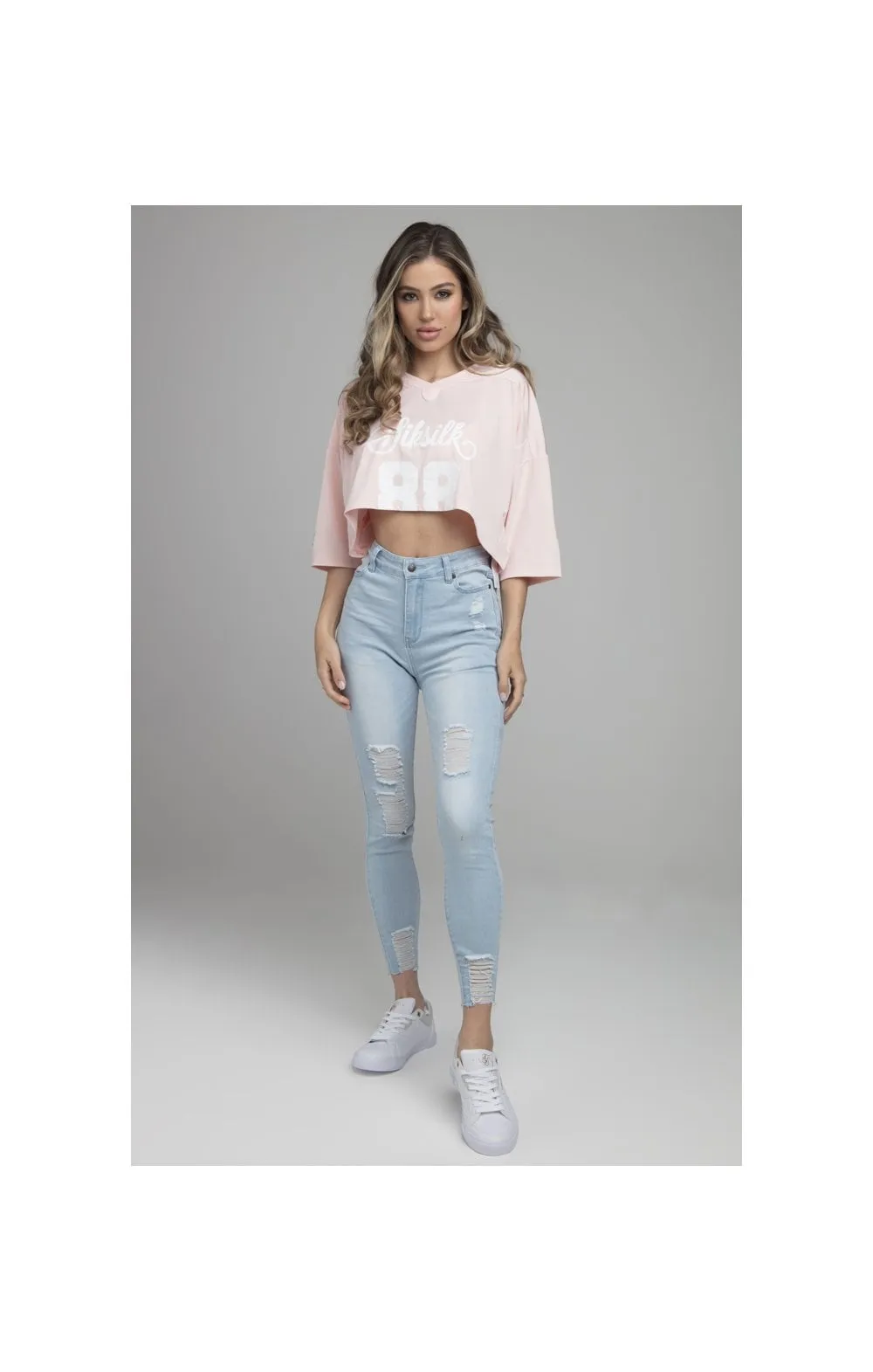 SikSilk Retro Football Crop Jersey - Pink sold by Siksilk product image thumbnail 4