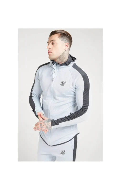 SikSilk Athlete Eyelet Zip Through Hoodie – Ice Grey & Charcoal sold by Siksilk