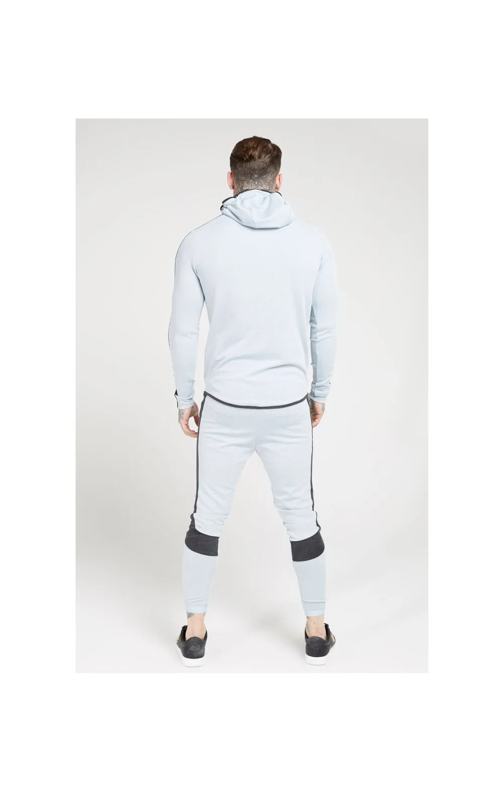 SikSilk Athlete Eyelet Zip Through Hoodie – Ice Grey & Charcoal sold by Siksilk product image thumbnail 5