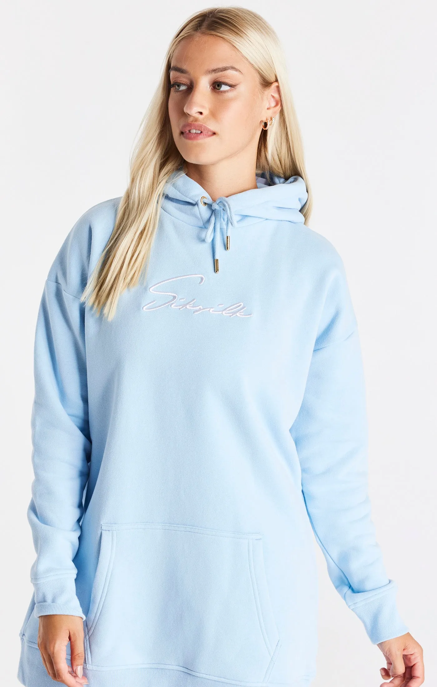 SikSilk Signature Essentials Hoodie Dress - Blue sold by Siksilk
