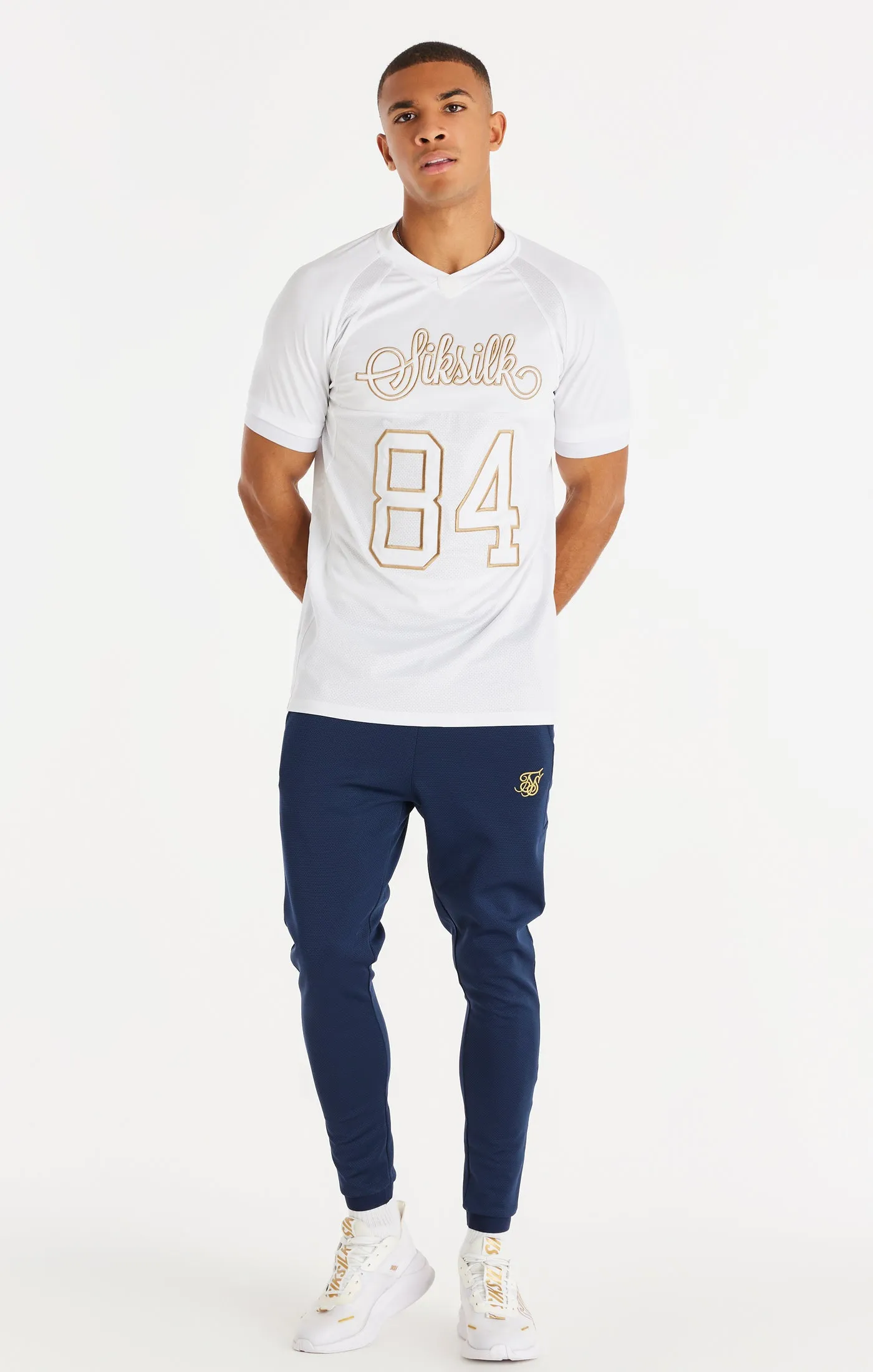 White Sport Elastic Cuff T-Shirt sold by Siksilk product image thumbnail 3