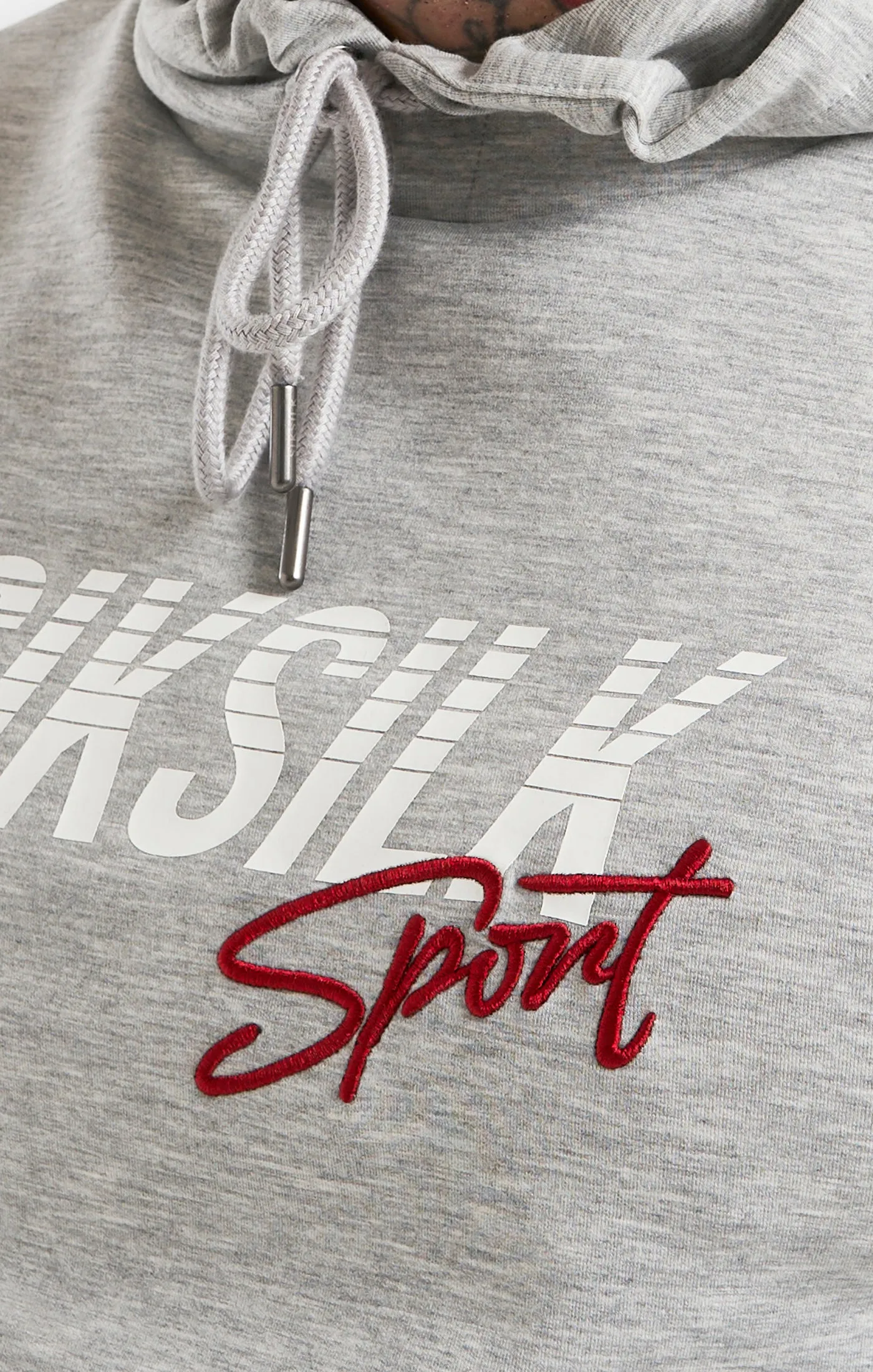 SikSilk Overhead Basic Sports Hoodie - Grey Marl sold by Siksilk product image thumbnail 2